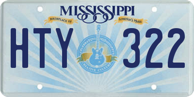 MS license plate HTY322