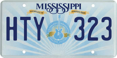 MS license plate HTY323