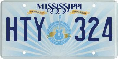 MS license plate HTY324