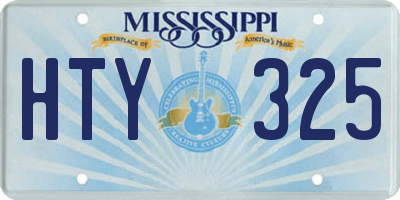 MS license plate HTY325