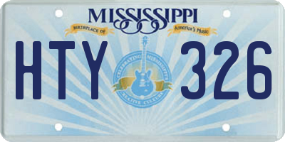 MS license plate HTY326