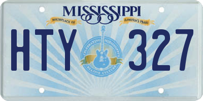 MS license plate HTY327