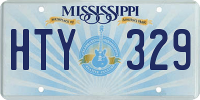 MS license plate HTY329