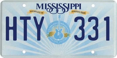 MS license plate HTY331