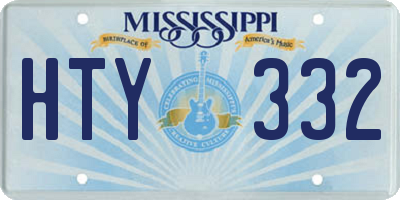 MS license plate HTY332