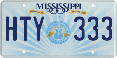 MS license plate HTY333