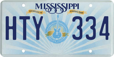 MS license plate HTY334