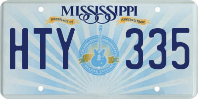 MS license plate HTY335