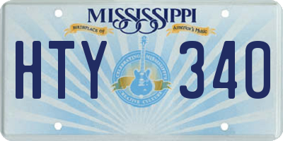 MS license plate HTY340