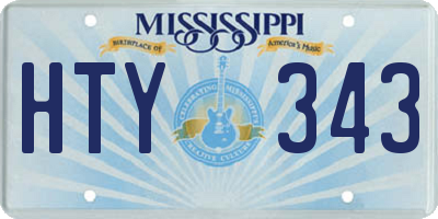 MS license plate HTY343