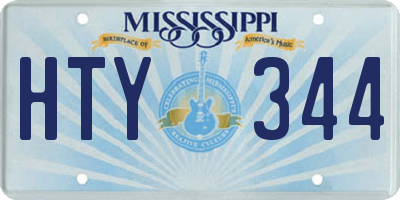 MS license plate HTY344