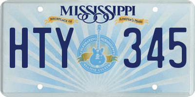 MS license plate HTY345