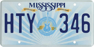 MS license plate HTY346