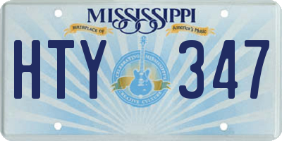 MS license plate HTY347