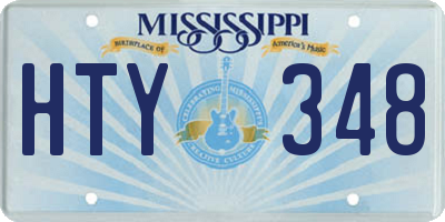 MS license plate HTY348
