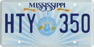 MS license plate HTY350