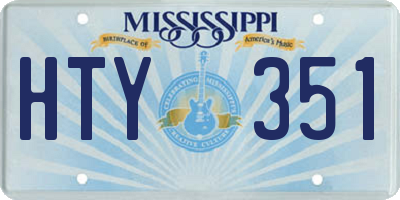 MS license plate HTY351