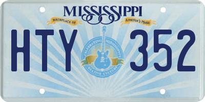 MS license plate HTY352