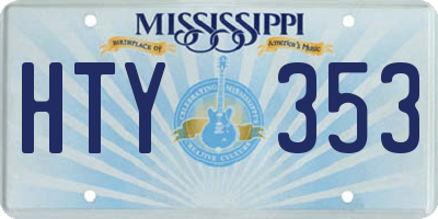 MS license plate HTY353