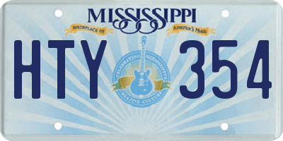 MS license plate HTY354