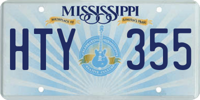 MS license plate HTY355