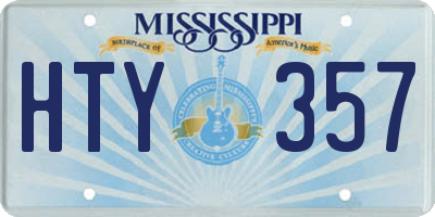 MS license plate HTY357