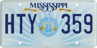 MS license plate HTY359