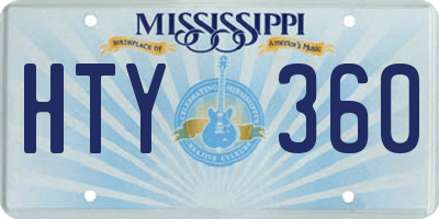 MS license plate HTY360