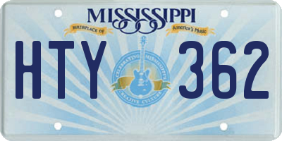 MS license plate HTY362