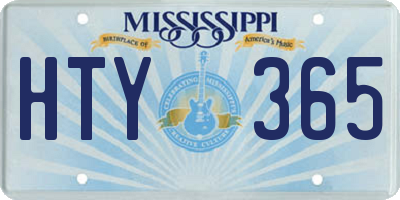 MS license plate HTY365