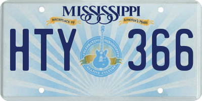 MS license plate HTY366