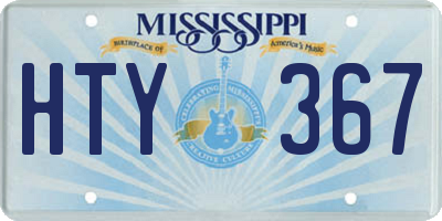 MS license plate HTY367