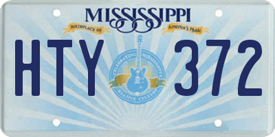 MS license plate HTY372