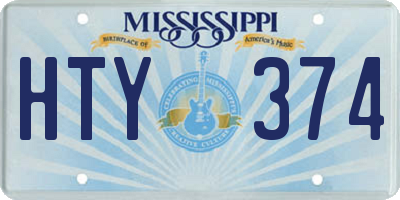 MS license plate HTY374