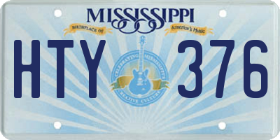 MS license plate HTY376
