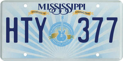MS license plate HTY377