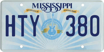 MS license plate HTY380