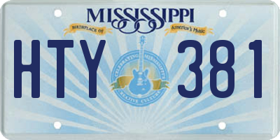 MS license plate HTY381
