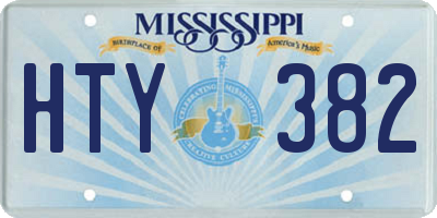 MS license plate HTY382