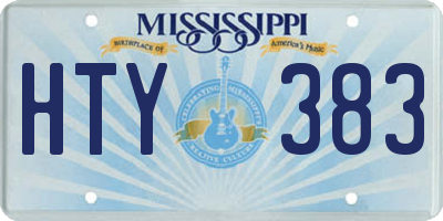 MS license plate HTY383