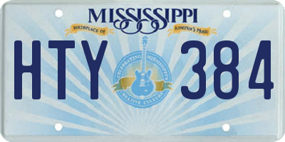 MS license plate HTY384
