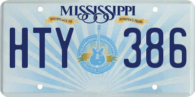 MS license plate HTY386