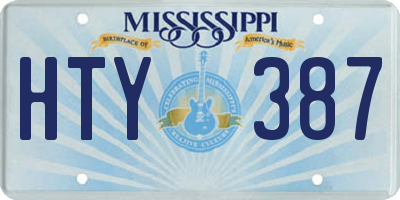 MS license plate HTY387