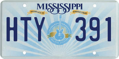 MS license plate HTY391
