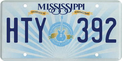 MS license plate HTY392