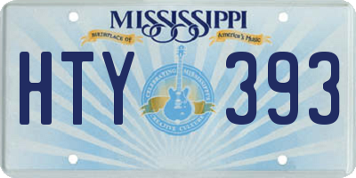 MS license plate HTY393