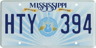 MS license plate HTY394