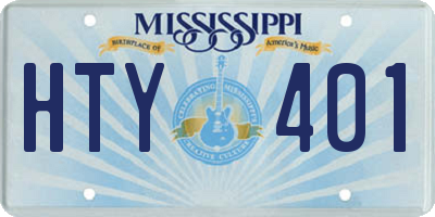 MS license plate HTY401