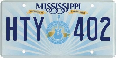 MS license plate HTY402