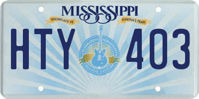 MS license plate HTY403